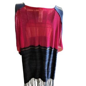 FREE PEOPLE Sunset Combo Fringe Sweater